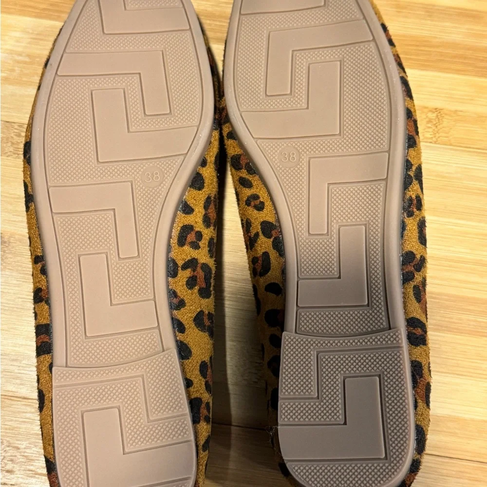 Leopard Print Women's Ballet Flats - Brown/Tan Size 7.5 (38)